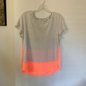 Express Brand Peach Beige T Shirt Slub Top Size M